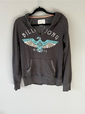 Billabong Gray Hoodie with Coral Trim